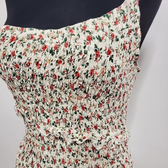 Pretty Garden Womens Smocked Floral Cottagecore Midi Dress Size M Whimsical - Picture 2 of 10